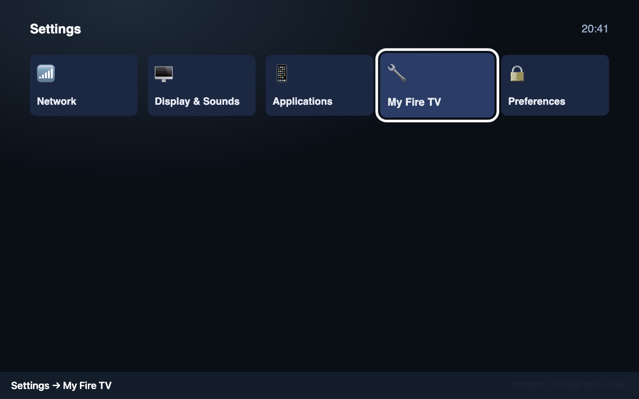 Settings: My Fire TV