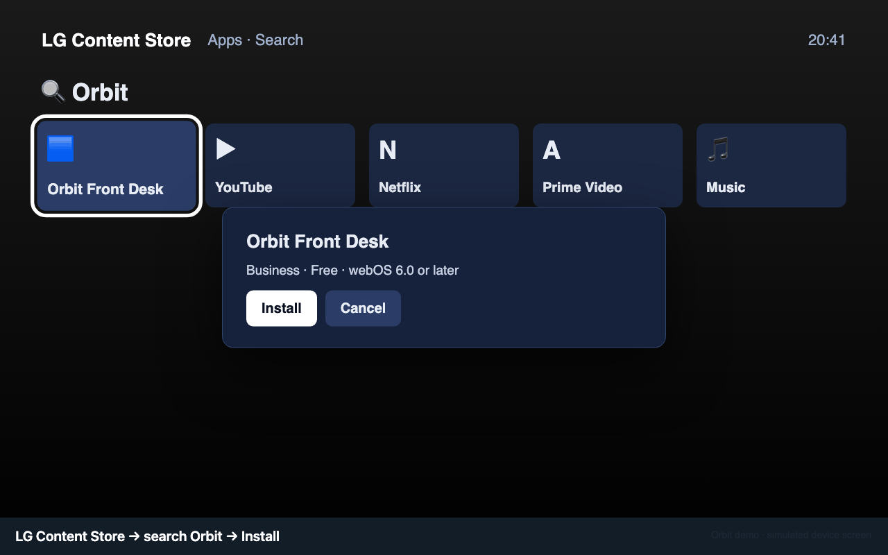 LG Content Store: search Orbit